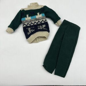 Vintage Barbie Fashion Avenue Ken Fashions Green Blue Sweater Green Pants #14676